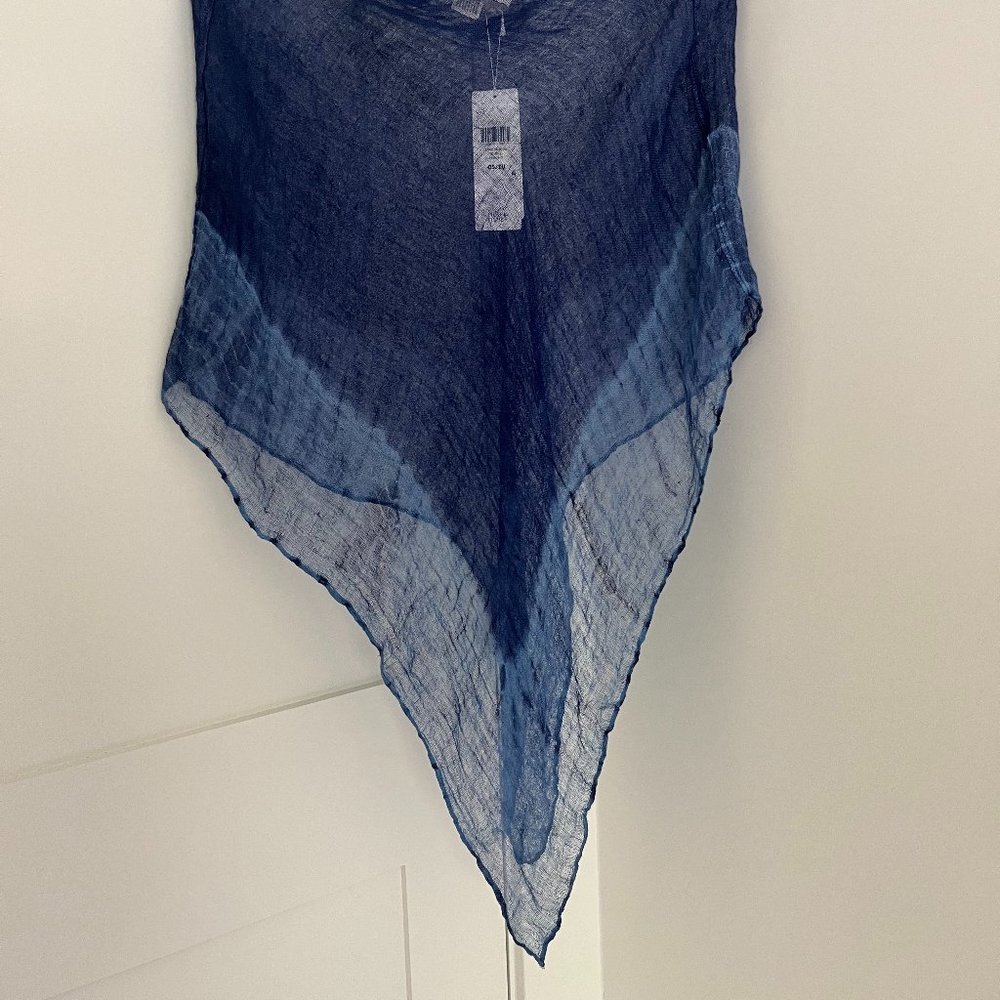 (NEW) Eileen Fisher, Hand Died 100% Organic Linen Poncho